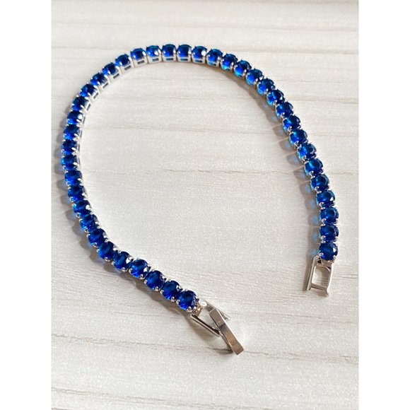 Sapphire Rhinestone Tennis Bracelet - Picture 1 of 3